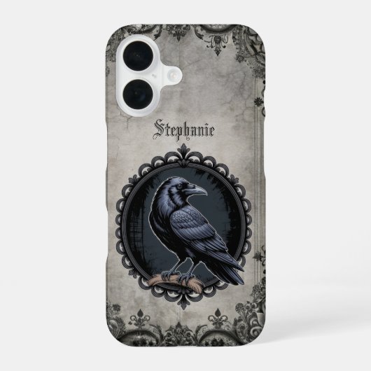 Gothic Raven Crow Dark Academia Style iPhone 16ケース (裏面)