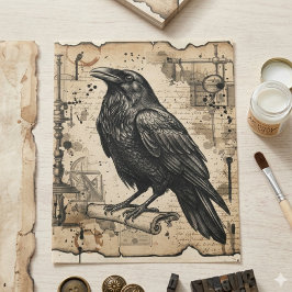 Gothic Raven Dark Academia Decoupage 薄葉紙