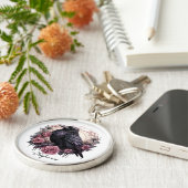Gothic Raven Dark Academia Floral キーホルダー (側面)