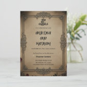 Gothic Raven Floral Wedding Arch Invitation 招待状 (スタンド正面)