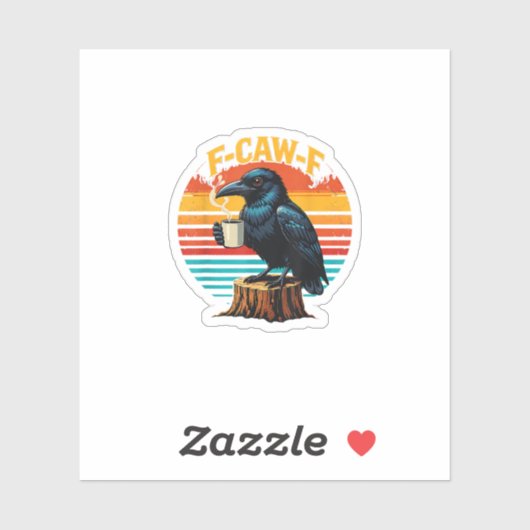 Gothic Raven Funny Halloween F Caw F Coffee シール (シート)