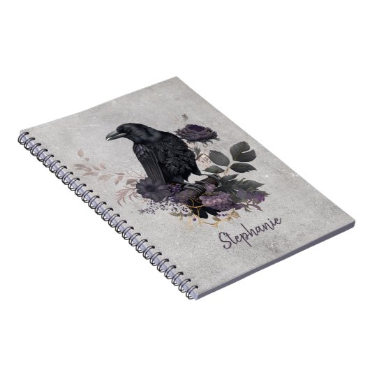 Gothic Raven & Midnight Blooms ノートブック (右側)