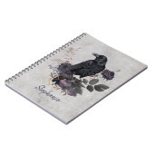 Gothic Raven & Midnight Blooms ノートブック (左側)