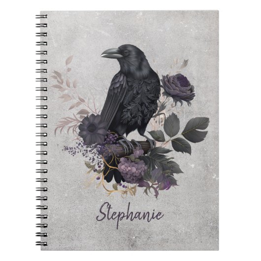 Gothic Raven & Midnight Blooms ノートブック (正面)