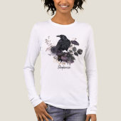 Gothic Raven & Midnight Blooms Long Sleeve トライブレンドＴシャツ (正面)
