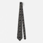 Gothic Raven Necktie – Dark Floral & Raven Motif ネクタイ (正面)