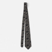 Gothic Raven Necktie – Dark Floral & Raven Motif ネクタイ (裏面)
