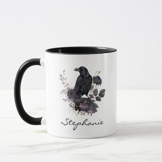 Gothic Raven – Personalized Dark Flora マグカップ (左)