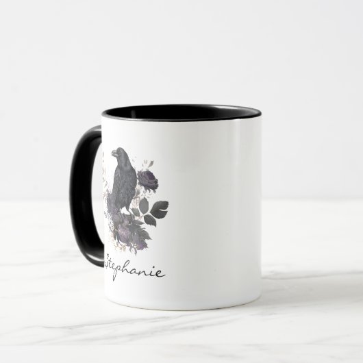 Gothic Raven – Personalized Dark Flora マグカップ (正面左)