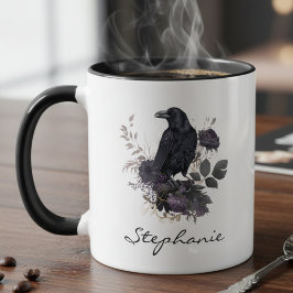 Gothic Raven – Personalized Dark Flora マグカップ