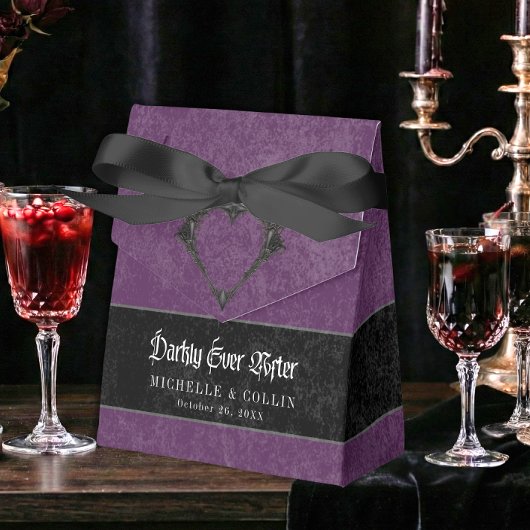 Gothic Raven Purple Darkly Ever After Wedding フェイバーボックス