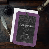 Gothic Raven Purple Darkly Ever After Wedding 招待状