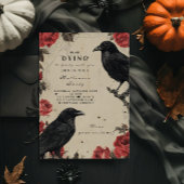 Gothic Raven Rose Halloween Party 招待状