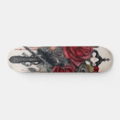 Gothic Raven & Roses Skateboard  スケートボード (横)