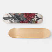 Gothic Raven & Roses Skateboard  スケートボード (横)