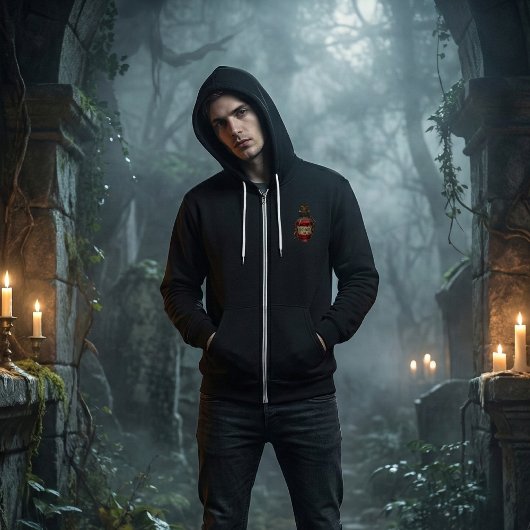 Gothic Raven Skull & Poison Vial Dark Fantasy パーカ