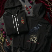 Gothic Raven Skull & Poison Vial Dark Fantasy パーカ