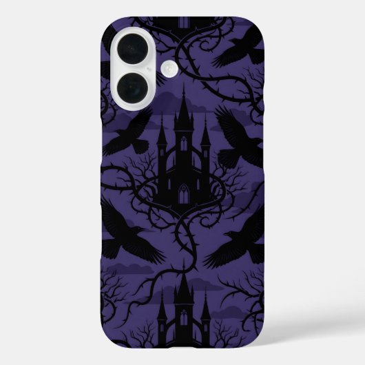 Gothic Raven & Thorn Castle Pattern Phone Case Case-Mate iPhoneケース (裏面)
