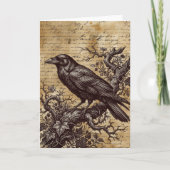 Gothic Raven Vintage Script Dark Academia Greeting カード (正面)