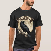 Gothic Raven with Full Moon and F-CAW-F Text Tシャツ (正面)