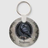 Gothic Raven with Name キーホルダー (正面)