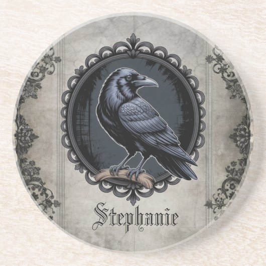 Gothic Raven with Name コースター (正面)
