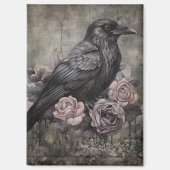 Gothic Raven with Roses Dark マグネット (正面)