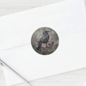 Gothic Raven with Roses Dark ラウンドシール