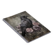 Gothic Raven with Roses Dark Photo Notebook ノートブック (右側)