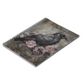 Gothic Raven with Roses Dark Photo Notebook ノートブック (左側)