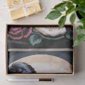 Gothic Raven with Skull and Roses Decoupage 薄葉紙 (ギフト)