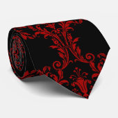 Gothic Red Acanthus Leaf Wedding ネクタイ (ロール)