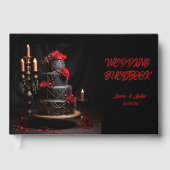 Gothic Red and Black Wedding Cake and Candles ゲストブック (正面)