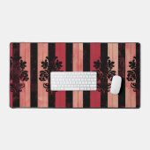 Gothic Red & Black Damask Desk Mat デスクマット (キーボード&マウス)
