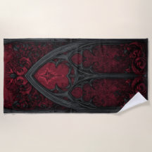 Gothic Red Cathedral Window – Dark Ornamental Art
