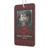 Gothic Red Damask Rose Personalized カーエアーフレッシュナー (左)