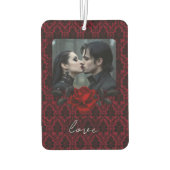 Gothic Red Damask Rose Personalized カーエアーフレッシュナー (裏面)