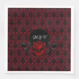 Gothic Red Damask Rose Wedding