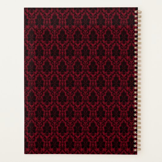 Gothic Red Damask Rose Wedding プランナー手帳 (裏面)
