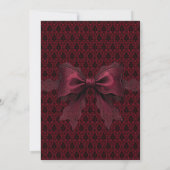 Gothic Red Damask Victorian Pram Baby Shower 招待状 (裏面)
