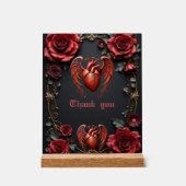 Gothic Red Heart with Roses – Dark Romantic アクリルサイン (正面)