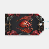 Gothic Red Heart with Roses – Dark Romantic ギフトタグ (正面(横))