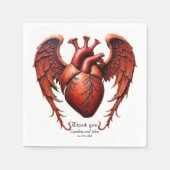 Gothic Red Heart with Roses – Dark Romantic スタンダードカクテルナプキン (正面)