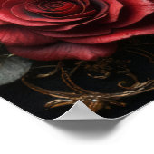 Gothic Red Heart with Roses – Dark Romantic ポスター (角)