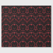 Gothic Red Hearts Intricate Design ラッピングペーパー (フラット)