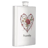 Gothic Red Rose Heart Vine Artwork Personalize フラスク (右)