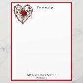 Gothic Red Rose Heart Vine Artwork Personalized (正面)