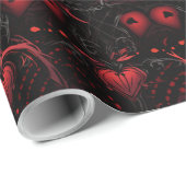 Gothic Red Roses and Red Hearts ラッピングペーパー (ロールコーナー)
