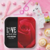 Gothic Red Roses Love at First Bite Wedding ペーパープレート (パーティー)