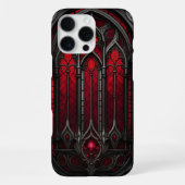 Gothic Red Stained Glass iPhoneケース (裏面)